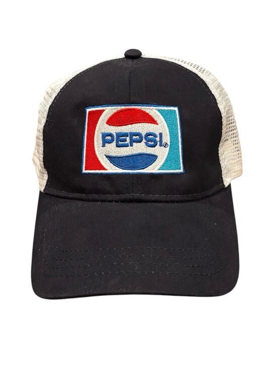 Pepsi Mesh Trucker Hat Embroidered Vintage Style Old Adjustable Strap Logo EUC